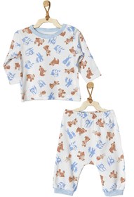 Resim Erkek Bebek Sincap Desenli Ekru 2li Pijama Takım Ac22319 