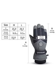 Resim Skywheel Su Ve Rüzgar Geçirmez, Dokunmatik Ekran Uyumlu Yetişkin Kar Kayak Eldiveni Siyah 