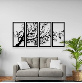 Resim Duvar Dekoru Sonbahar Ağaç Motifi Metal Tablo 