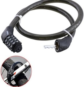 Resim Şifreli Bisiklet Halat Zincir Kilidi 80 cm Çelik Kilit Çap 12 mm Ø Hırsız Önleme Güvenlik 1 Adet 