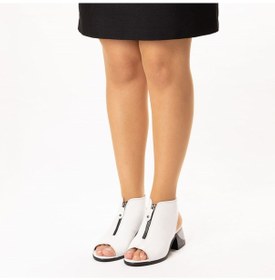 Resim Twoegoist Kadın Deri Fermuarlı Topuklu Sandalet 001 