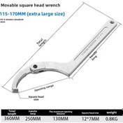 Resim Xiyyadms Çift Uçlu Aydıncık Tokmaç, Su Sayacı Kapağı Ve Yağ Tankı Somunları İçin, 115-170mm, Dayanıklı Malzeme, Ev Ve İşletme Araçları 