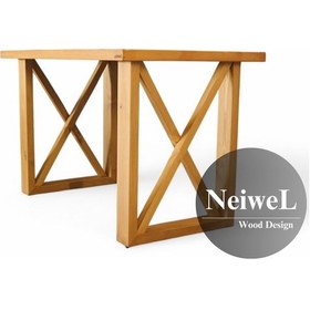 Resim Neiwel Niel Doğal Ahşap Toplantı Masası x 120 x 220 Açık Ceviz 