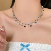 Resim Kadınlar İçin Renkli Sentetik Taşlı Ayarlanabilir Kelebek Kolye - Bohem ve Minimalist Metal Zincir Takı, Günlük Kıyafetler, Öğretmenler Günü, Mezuniyet Hediyeleri, Yıl Boyu Kullanıma Uygun Köprücük Kemiği Zinciri, Hediye Ürünü, Şık Görünüm, Zarif Tasarım 