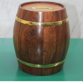 Resim 9063904776007lmr - Larimar Pirinç Ahşap Fıçı Kumbara 