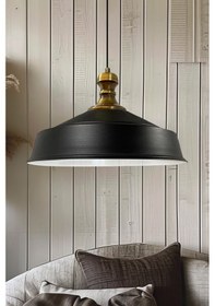 Resim Siyah Renk Asaletli Eskitme Knob Başlık Retro Sarkıt Lamba Restoran Salon Aydınlatma Siyah 