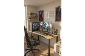 Resim RetoDesign 100 Çam Oyun Çalışma Masası Gaming Masa Ofis Masası 9111 