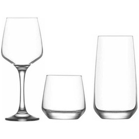 Resim Lav lal kadehli su bardak - meşrubat bardağı seti takımı 36 parça 