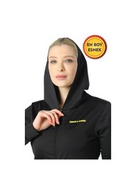 Resim Unisex Sweet Sauna Termal Kapşonlu Üst Siyah 