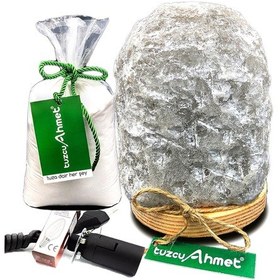 Resim Tuzcu Ahmet 8-9 KG Doğal Çankırı Tuz Lambası 1 KG Kaya Tuzu Hediy 