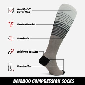 Resim Bambu Dikişsiz Diz Boyu 15-20 mm Hg Basınçlı Kompresyon Çorap 3590 - Pembe / 39-42 
