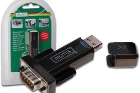 Resim DA-70156 Digitus USB 2.0 <-> RS232 (Seri) Çevirici, USB A erkek - DB9 erkek, USB uzatma kablosu dahil 