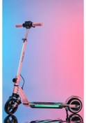 Resim Mini Bonito Çocuk Katlanabilir, Led Işıklı, Amortisörlü Elektrikli Scooter Ayarlanabilir Direksiyonlu Dizlik Ve Dirseklik Hediyedir Pembe 