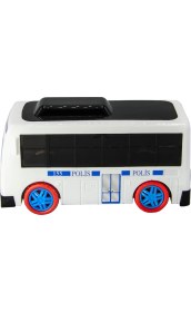 Resim Uj Toys Sesli ve Işıklı Çarp Dön Sevimli Polis Otobüsü-Beyaz 