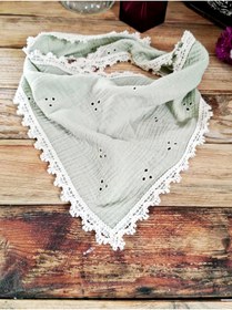 Resim Mufincollection Nakışlı Muslin Kumaş Çocuk Bandana | 60x30 cm | Yumuşak ve Nefes Alabilen 