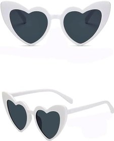 Resim Beyaz Renk Kalp Şekilli Parti Gözlüğü 