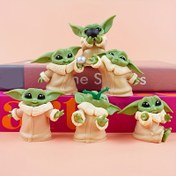 Resim [] 6 adet Star Wars Bebek Yoda heykelcik süsleri, bebek figür seti, PVC araba dekorasyonları, masaüstü bilgisayar dekorasyonları, ev, ofis ve parti dekorasyonu için kullanılabilir 