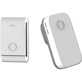 Resim Kablosuz Kapı Zili Kendinden Beslemeli Kapı Zili Düğme Beyaz 