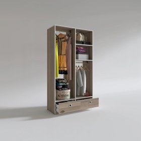 Resim Kenzlife giysi dolabı 2 bölmeli 2 çekmeceli bedri 182*100*42 crd dolap kapaksız 