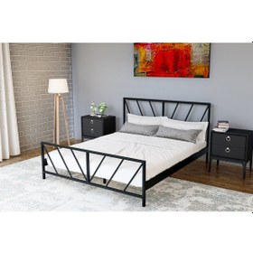 Resim Metalia Gm 227 Gözde Çift Kişilik Karyola Siyah 150X200 