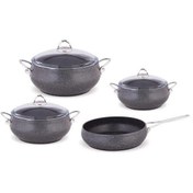 Resim Fms G5006 Küre 7 Parça Granit Tencere Seti Gri Metal 