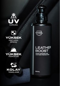 Resim Nasiol Leatherboost Araç Ev Ofis Deri Yüzeyler için Nano Kaplama Deri Bakımı 1 Yıl Dayanım 150 ML 