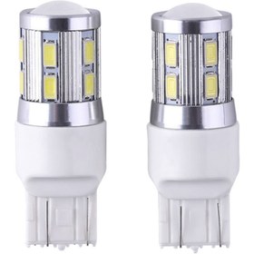 Resim T20 Led Ampul 13 Çipli Çift Duy 12 Volt 