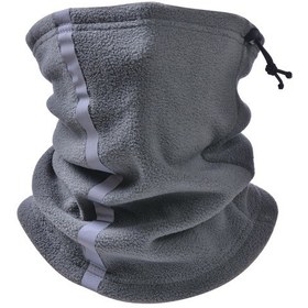 Resim Jeehugo Kışlık Polar Fleece Isı Sağlama, Bisiklet-ski-hiking İçin Dış Mekan Yüz Maskesi, Yansıtıcı Çubuklu, Tel Çekmeli Yarı Yüz Boyunluk, Koyu Gri Koyu Gri 
