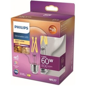 Resim Philips Led Classic 60w G93 E27 Kısılabilir Filament Glob Wgd90 Çok Renkli 