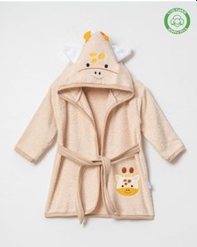 Resim Zürafalı Bornoz Bej 