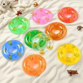 Resim 9 adet Mini Yüzme Halkası ile Tavşan Tasarımı - Renkli Plastik Havuz ve Bebek Evi Aksesuarları, Oyuncaklar için Oyuncağı Şeklinde Yüzme Halkaları, Plaj ve Havuz Oyunları (Pembe, Yeşil, Turuncu, Mavi, Sarı), Oyuncağı Tasarımı, Pürüzsüz Dokulu 