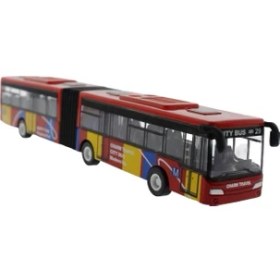 Resim MEGA Çek Bırak Kırmızı Metal Körüklü Otobüs 632-31 