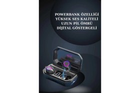 Resim Butik Kadınlar Için 3 Kordonlu Akıllı Saat ve Dijital Göstergeli Powerbankli Bluetooth Kulaklık Dokunmatik Kontrol 