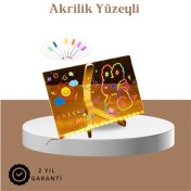 Resim Zero Land Lvsqvr LED Aydınlatmalı Şeffaf Mesaj Tahtası – 30X20 Cm, Neon Etkili Yazılar Için Tasarlandı 