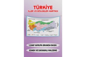 Resim Prime Concept Türkiye Iller ve Bölgeler Haritası 100X70 Avrupa Branda Dijital Baskı 