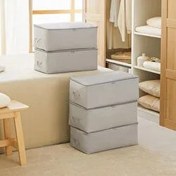 Resim 5'li Orta Boy Gri Balıksırtı Hurç Set 52 X 28 X 21 Cm Ocean Home Textile