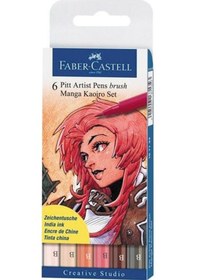 Resim Faber Castell Pitt Artist Pen Brush Manga Çizim Seti 6Lı Kaoiro S 