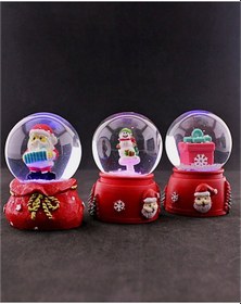 Resim Dekoratif Yeni Yıl Hediyesi 3 Adet Yeni Yıl 2025 Noel Hediyesi Temalı Işıklı Kar Küresi 6,5 Cm Kar Küresi 