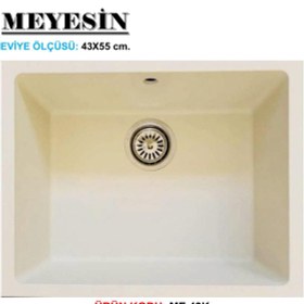 Resim Meyesin ME-43K Tezgah Altı Granit Mutfak Eviyesi Krem 43 x 55 CM 