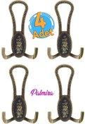 Resim Badem10 Palmira Portmanto Vestiyer Duvar Askısı Metal Dolap Elbise Askılığı Antik Sarı Siyah (4 ADET) 
