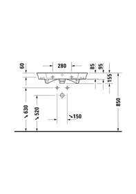 Resim Duravit White Tulip Etajerli Lavabo 75 CM 