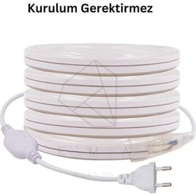 Resim Kendal K2 Kcl060 100 Metre Cob Şerit Neon 800 Lümen Led 220v Günışığı Ip65 Dış Mekan Uyumlu Beyaz 
