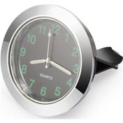 Resim Cbtx Aydınlık Mini Araba Havalandırma Klipsli Yuvarlak Kuvars Saat Araba İç Dekorasyon - Gümüş 