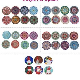 Resim Novahub Elmas Kaplama Ahşap Bardak Altlığı Seti - 6 Adet, Renkli Dıy Hediye Çok Renkli 