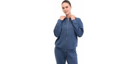 Resim Lumberjack WB CARLA-H GINSEN 5PR Mavi Kadın Eşofman Üstü L Beden Dokuma Kumaş Cepli Kapüşonlu Rahat Kullanım 