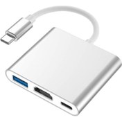 Resim Multiport 4K Type-C To 3 Portlu HDMI - USB - Type-C Çevirici Adaptör Macbook Aparat A2251 