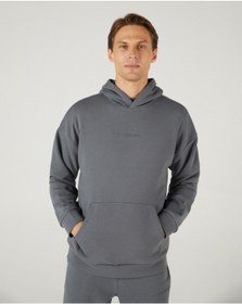Resim Skechers M Essential Hoodie Sweatshirt Erkek Gri Sweatshirt S242110-003 Antrasit 