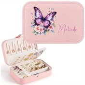 Resim Willowhaven Pembe Kişisel Takı Kutusu Kelebek Desenli İsimli Kadın Hediye 