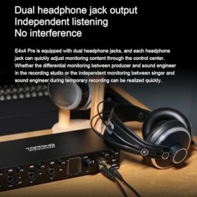 Resim Storemax Professional E4X4 Pre | Yüksek Kalite Usb-C Ses Kartı: 4-Giriş/4-Çıkış 24BIT/192KHZ, 8...600OHM Arası Kulaklıklara Kadar Kullanılabilir. (Pc/mac) 
