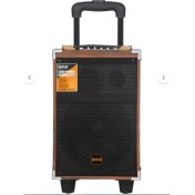 Resim Baab B-Q12 Taşınabilir Ahşap Şarjlı Bluetooth Hoparlör Rms 12 Inc Müzik Çalar Ses Sistemi Büyük Boy 